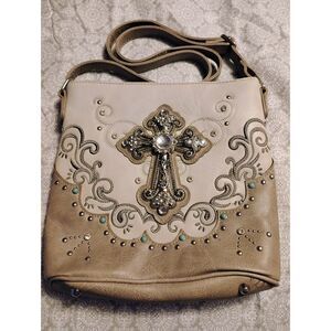 Zelris Mustang Cross Floral Embroidery Crossbody w/Concealed Carry Zip Pocket